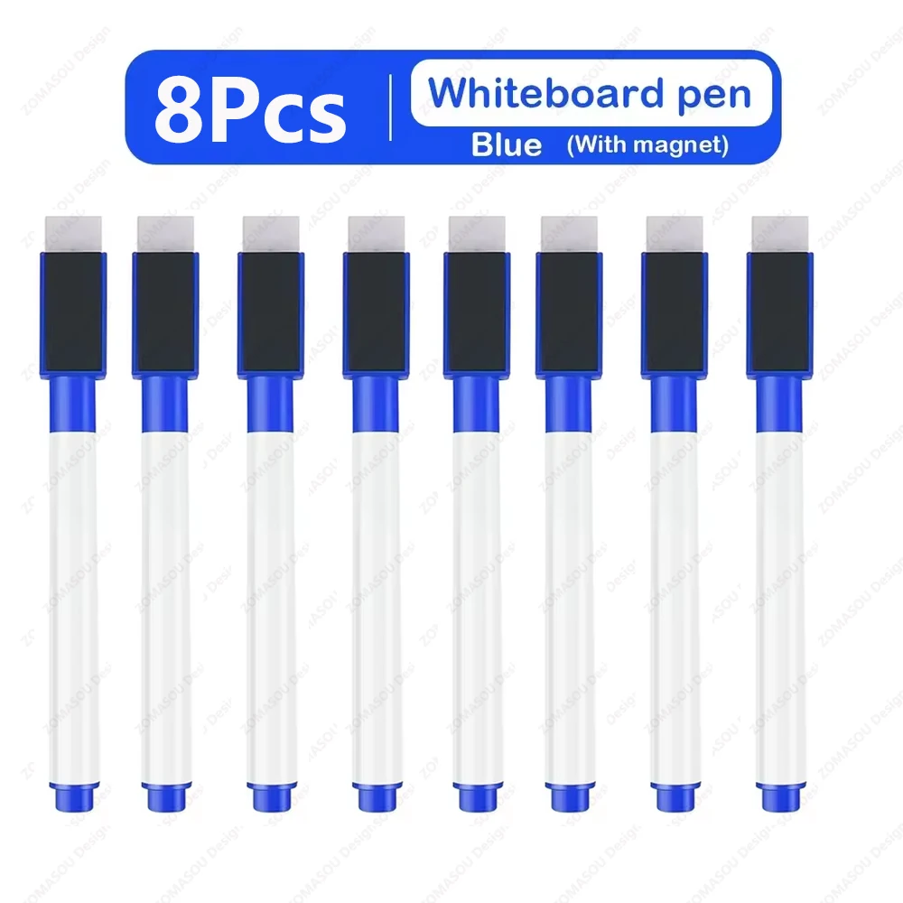 1-48Pcs Magnetic Erasable Whiteboard Pen Color Options Numbering Stationery Office Teaching Supplies for Blackboard Student Note: Orange