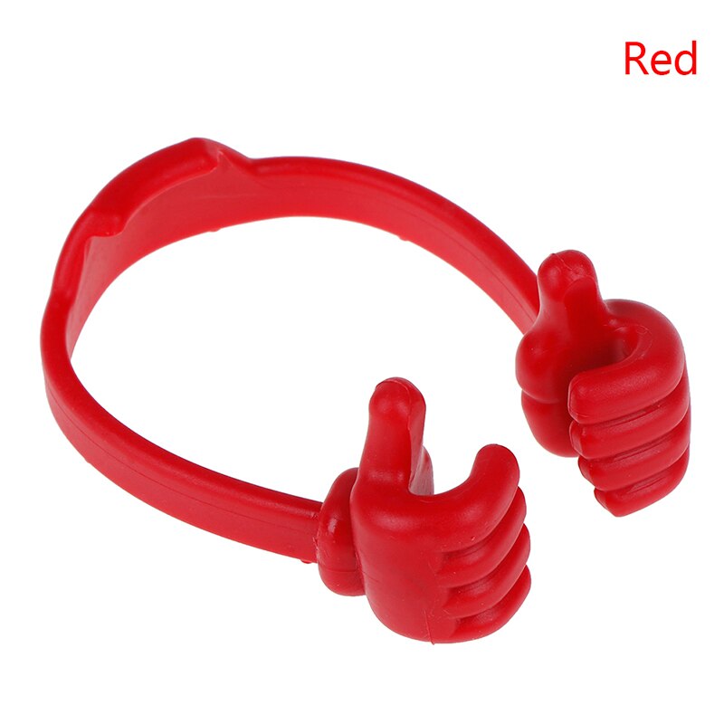 Universal Adjustable Plastic Thumbs Modeling Mobile phone Holder Personality Phone Stand Bracket Holder: Red