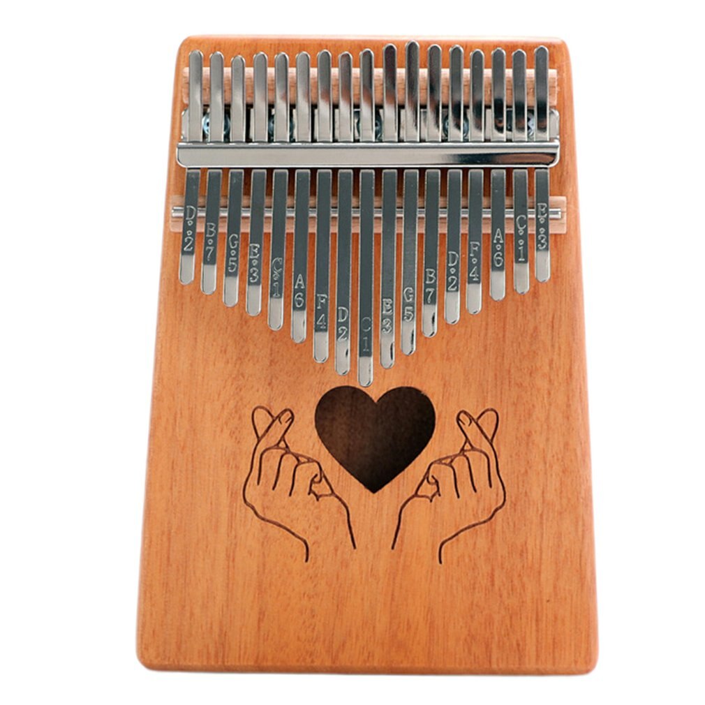17 Keys Kalimba Thumb Piano Wood Mahogany Mbira Body Musical Instruments With Learning Book Kalimba Piano Best: 25