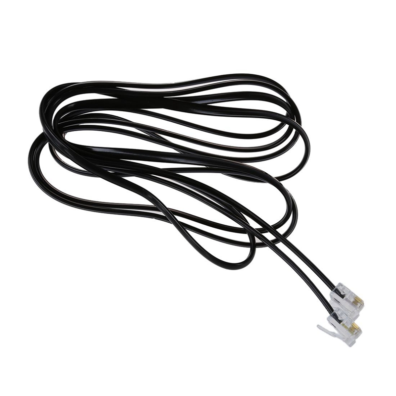 1 pièces Rj11 6P4C câble téléphonique cordon Modem Adsl 2 mètres & 2 pièces blanc 6P2C Rj11 mâle à mâle 5Mm largeur câble téléphonique 1 M 3.3Ft