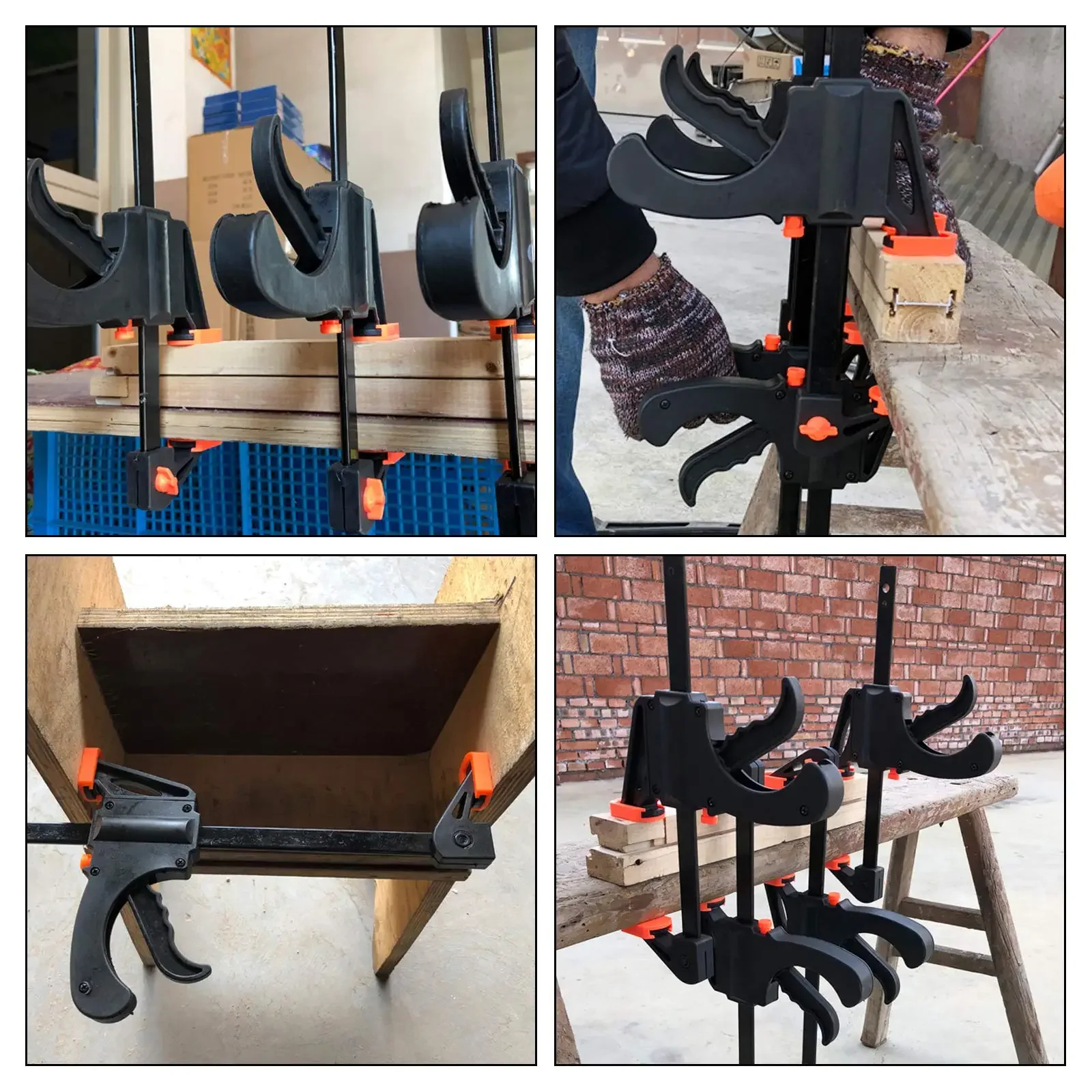 Woodworking Work Bar 4 Inch Clamp Clip Set Hard Quick Ratchet Release Clip DIY Carpentry Hand Tool Woodworking Clamp