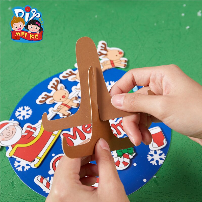 Christmas Section Handmade DIY Christmas Paper Pallet Poster Children for Making Material Box Kindergarten Decorat