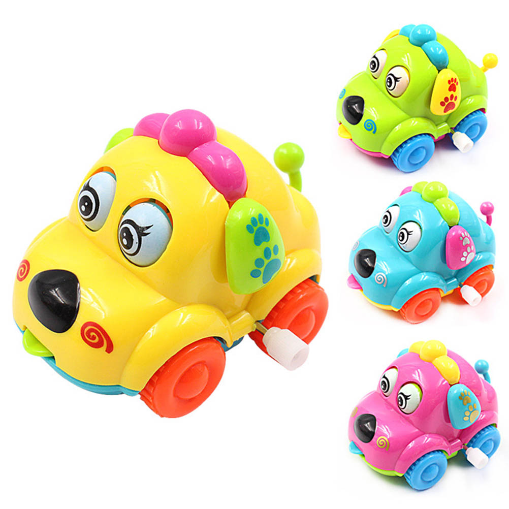 1Pcs Baby Cartoon Dier Hond Wind Up Speelgoed Running Auto Clockwork Educatief Speelgoed Kind Baby Mobiele Rammelaar Speelgoed