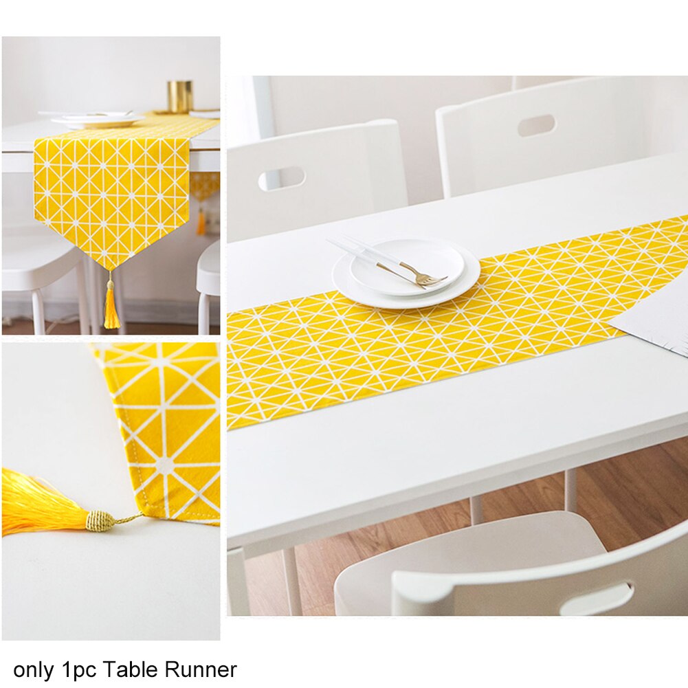 Daily Reusable Kitchen Nordic Style Living Room Table Runner Printed Soft Home Decor Cotton Blend Dining Tabletop Wedding Party