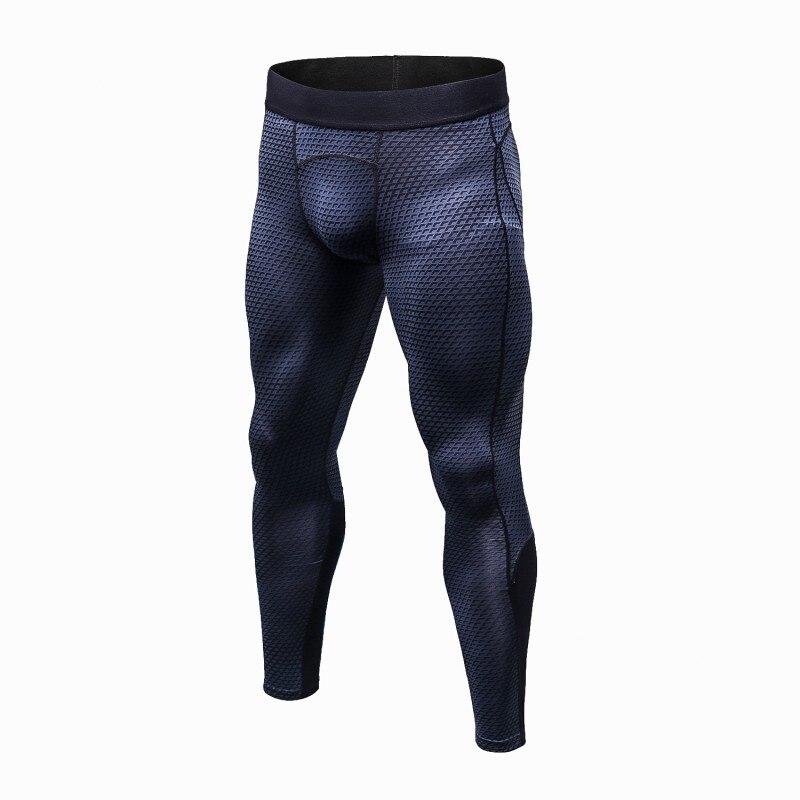 Mænd fitness kompression bukser leggings sports leggings løb hurtig tør sportstøj bukser fitness trænings bukser fitness tights: Sort / M