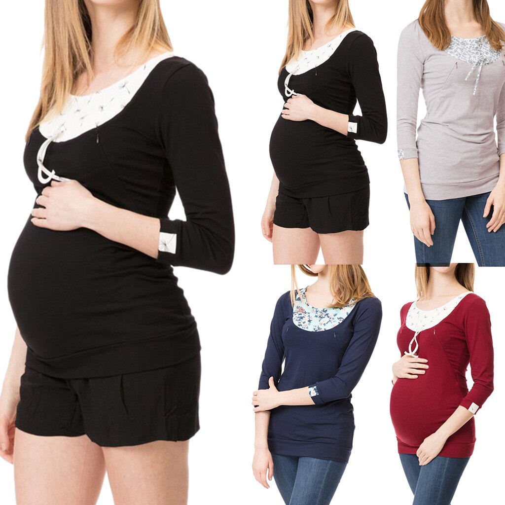 CHARCOAL LEAF | ZIPLESS MATERNITY MAXI-PUFF SLEEVES | FULL LENGTH MAXI