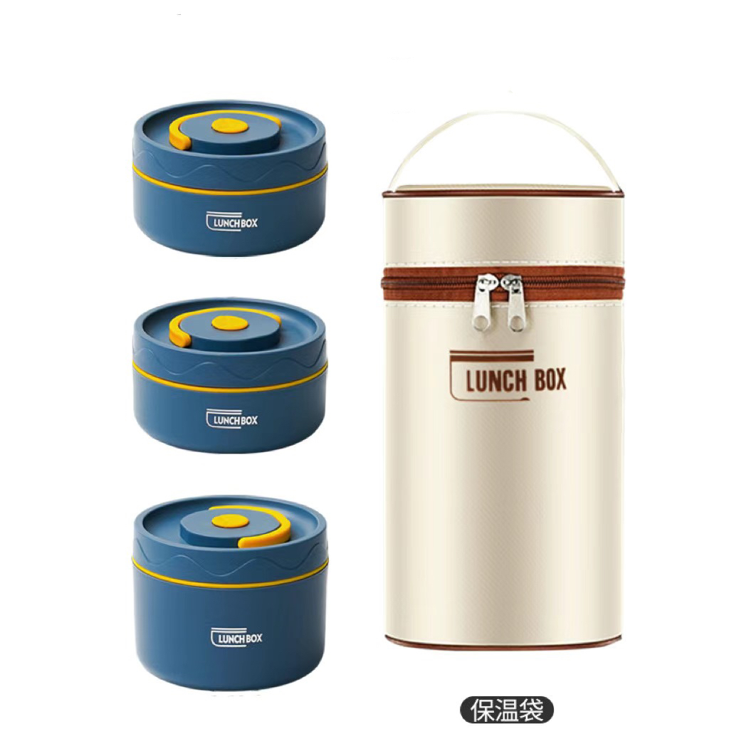 Stainless Steel 304 Sealed Multifunction Portable Round Heat Box Insulated Lunch Box Bento with Thermal Bag: PURPLE