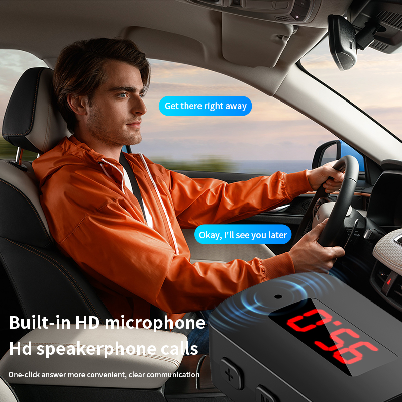 Bluetooth 5.4 Auto Zender Ontvanger Handsfree Bellen Carkit Mini USB Power Auto Draadloze Audio Adapter Voor Fm Radio TV Speaker