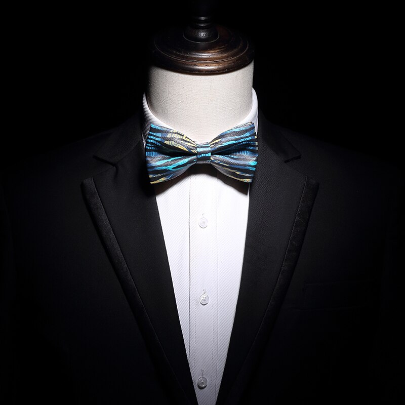 Jemygins originale bowtie trykt pu syntetisk læder håndlavet bow tie box sæt til unge mænd bryllupsfest butterfly