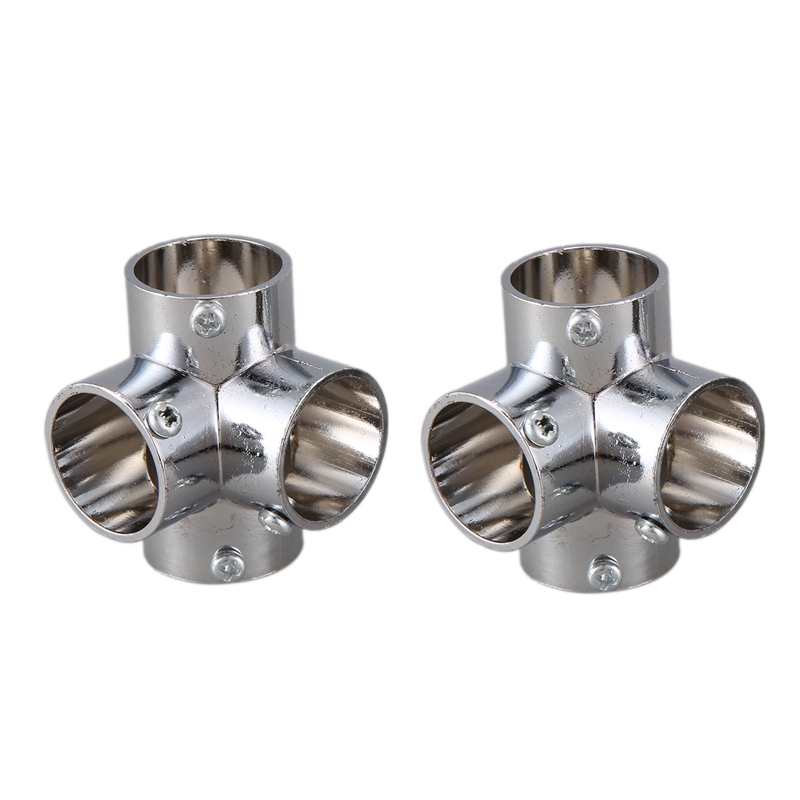 2 stuks roestvrijstalen buisverbinder zinklegering gebogen vierweg 25mm ronde buisplankverbinding