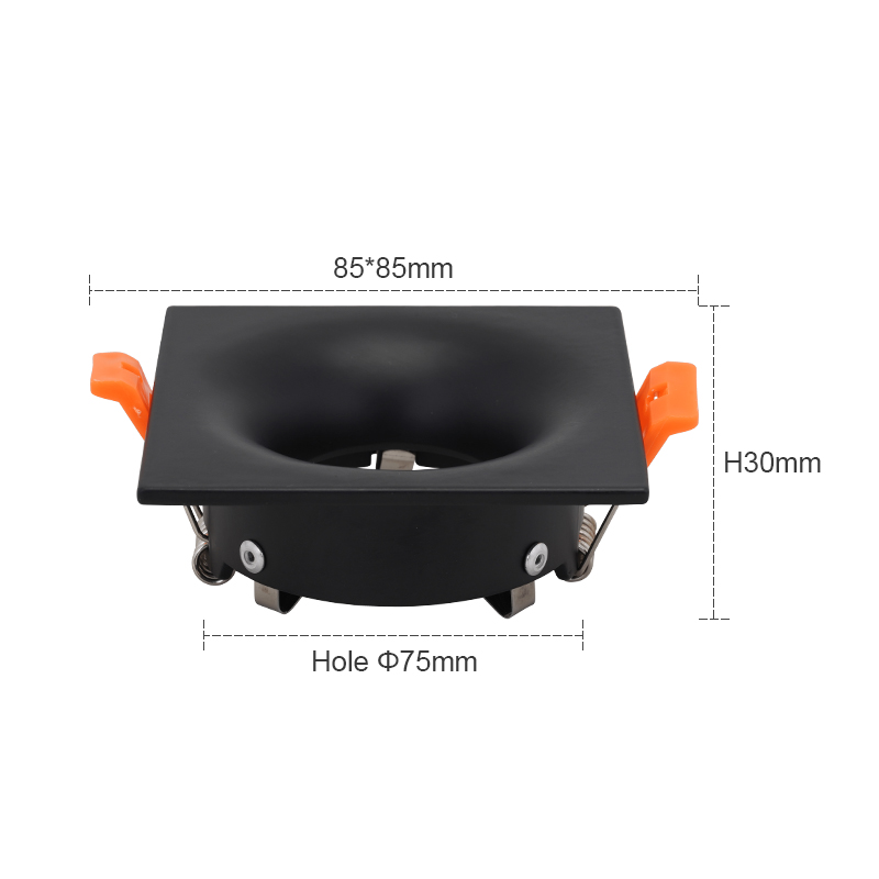 2022led Module Mr16 Anti-Glare Led Spotlight Armatuur Aluminium Ronde Vierkante Gu10 Embedded Led Downlight Frame: Donkerblauw