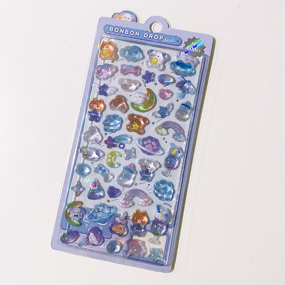 Cute Cartoon 3D Stickers Kawaii Deco Stickers DIY Phone Luggage Motorcycle Laptop Suitcase Decal Sticker: PURPLE