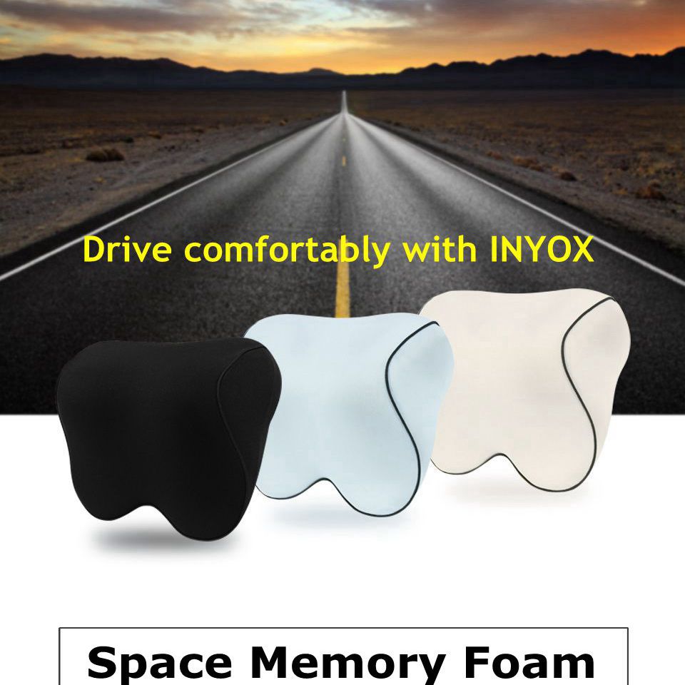 M1 Car Neck Headrest Pillow 3D Memory Cotton foam Universal for car Seat head Travel Support cushion rest Fabric Soft auto mesh