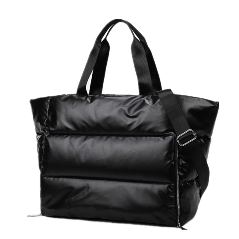 Inverno grande capacidade bolsa de ombro para as mulheres à prova dwaterproof água náilon sacos espaço acolchoado algodão pena para baixo grande tote bolsas femininas