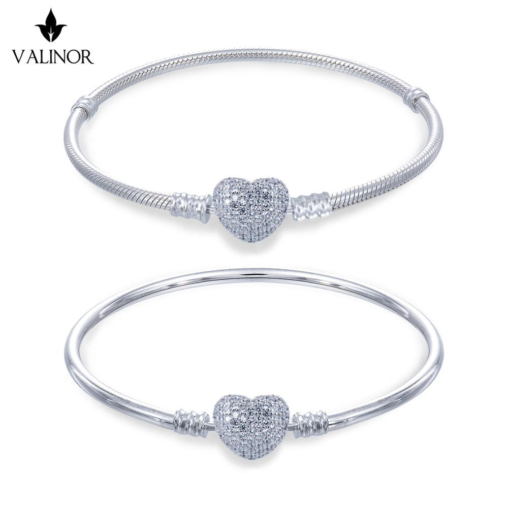 Bracelet with Heart-shaped lock inlaid with zircon 925 Sterling Silver Bracelets JCL005