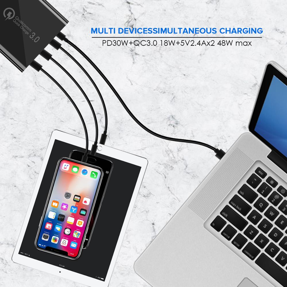 GOOJODOQ PD 48W USB typ C Ladegerät Schnell Ladung 3,0 Wand Schnelle Ladegerät für Apple MacBook Air iPad Pro iPhone Samsung Huawei HTC