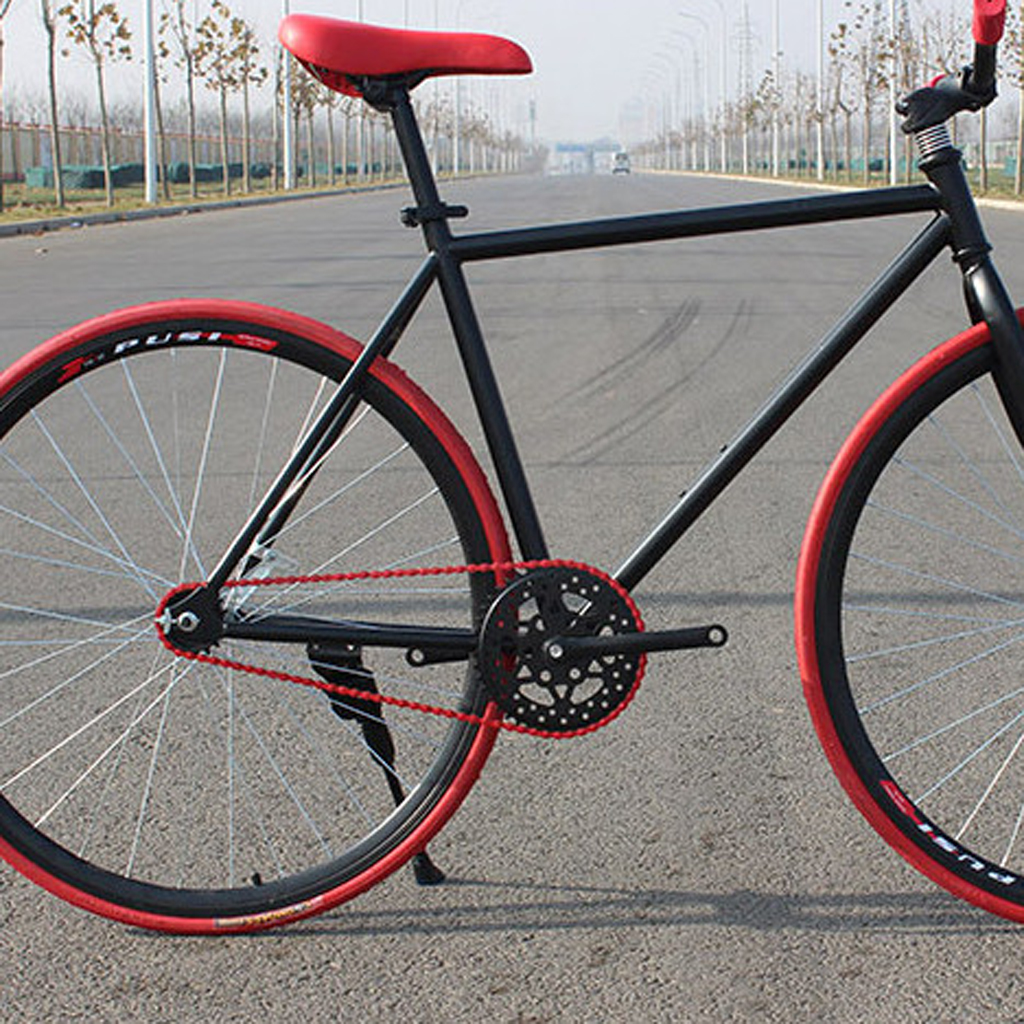 Chaîne de vélo rouge à vitesse unique, 96 maillons, pignon fixe, accessoires de bicyclette, BMX, 1/2 &#39;X 1/8&#39;