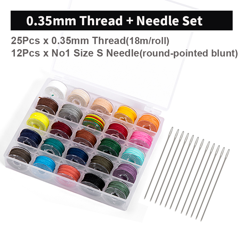 WUTA Leder-Nähgarn-einstellen, rund, gewachster Faden, 25-Farben-einstellen, Mini-Spulenfaden, handgefertigt, DIY, geflochtenes Seil, Armbandlinie: Blau