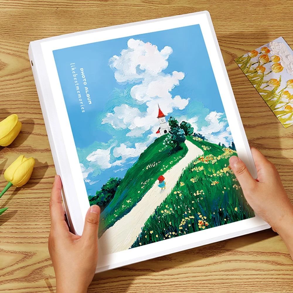 Álbum de fotos autoadhesivo DIY, hojas sueltas, gran capacidad, 30/40 páginas, álbum de recortes conmemorativo, libro de recuerdos familiar, almacenamiento de imágenes: Amarillo claro