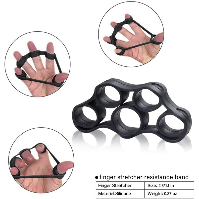 6PCS Counting Gripper Finger Tensioner Silicone Gripper Finger Gripper Grip Ring Fitness Equipment Set