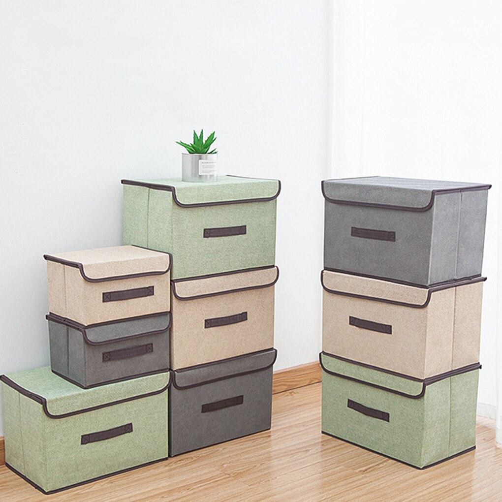 Caja de almacenamiento plegable de tela para el hogar, organizador de ropa multiusos, portátil, no tejida, a prueba de busto
