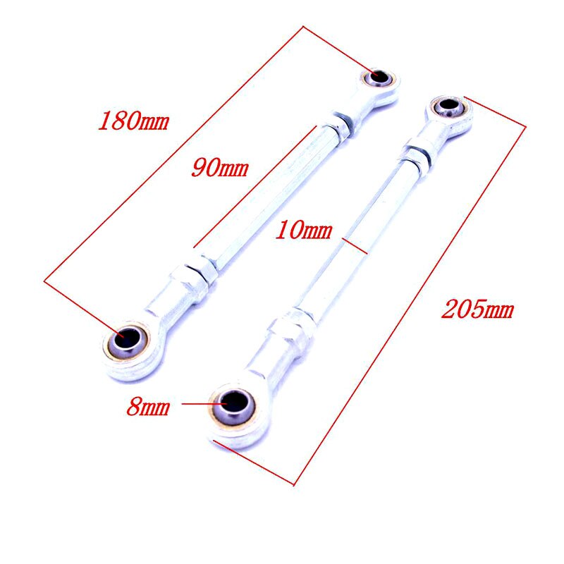 Kit de rotule de direction, 180/190mm, 8mm, pour Mini, pièces de vélo électrique, 49cc, pour vtt, Go Kart, Buggy: 180MM