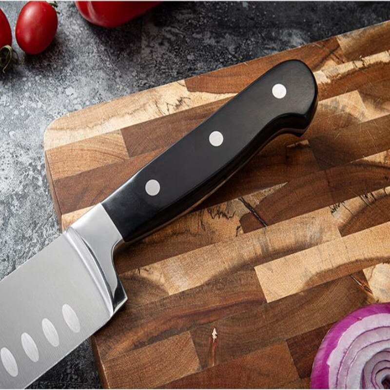 8-Inch Chef's Santoku Knife Kitchen Knife Stainless Steel Vegetable Meat Cooking Knife Utility Knife Sharp Knife