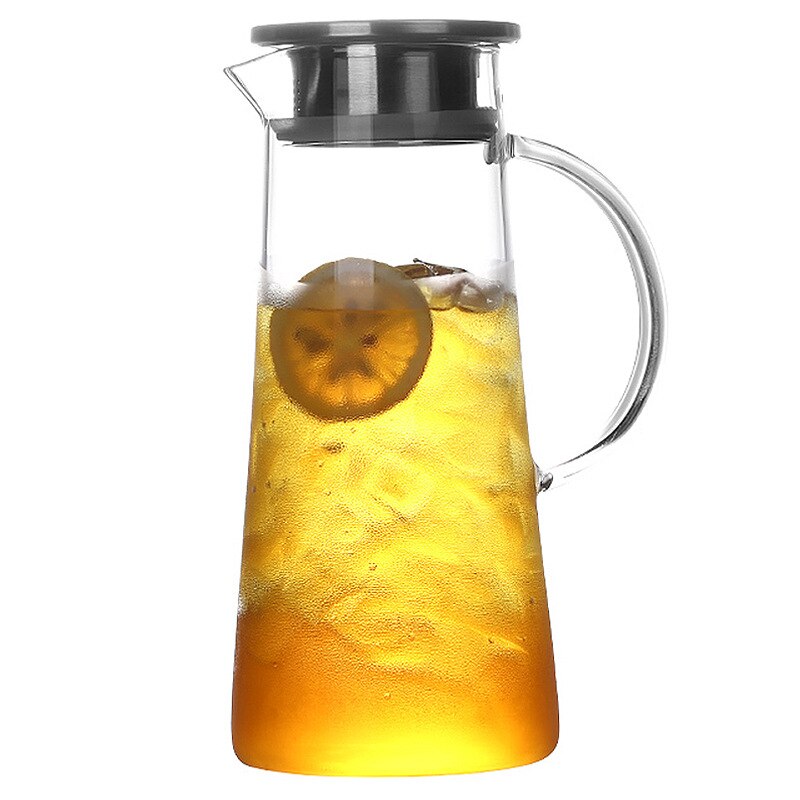 Household Cold Water Pot Heat-resiting Glass Utensil Coffee Flower Tea Juice Pot Drinks Jug 1400ml Pitcher Tanks Container