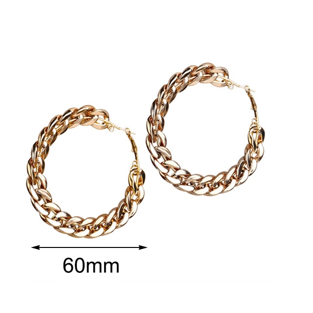 17km guldkæde oversize store bøjleøreringe til kvinder pige bijoux kæmpe geometrisk cirkel rundt øreringe punk smykker: Cs510060103