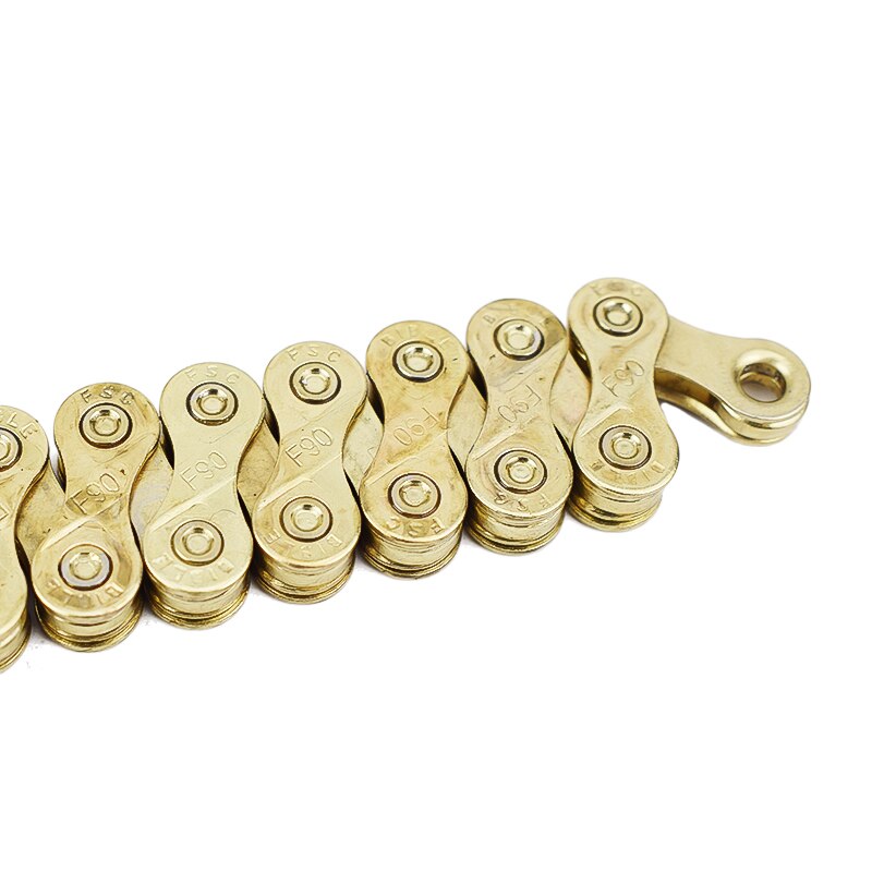 F90 9 prędkości łańcuch rowerowy złoty 116L łańcuch rowerowy 27 prędkości stałe Paltes robić roweru szosowego i górskiego łańcuch rowerowy s 9 S Ultralight 285g części rowerowe