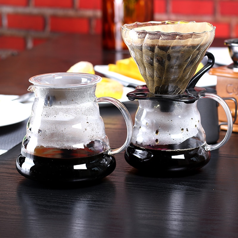Giet over koffiezetapparaat hittebestendig borosilicaatglas handgemaakte koffiepercolator koffiefilter 400ml/600ml