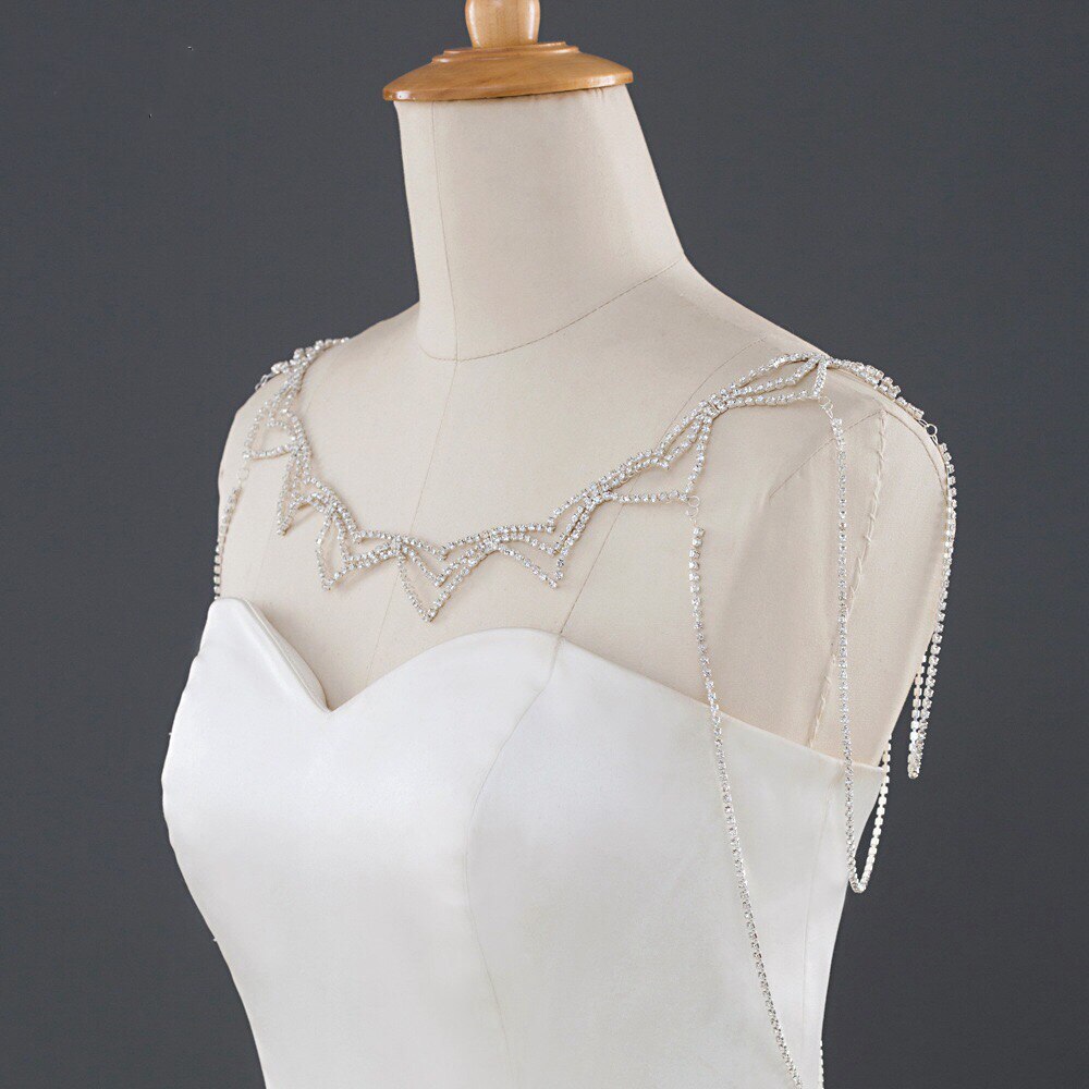 Braut Quaste Kristall Schulter Kette Schmuck Schal Zubehör Hochzeit Kleid Strass Schulter Kette Körper Chian