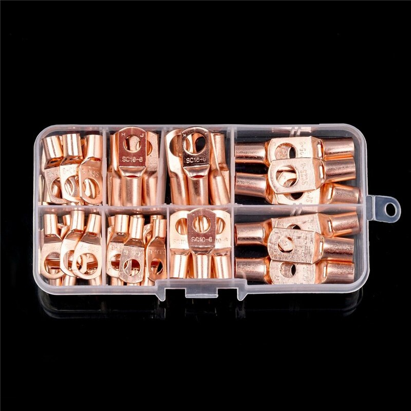 60 pçs sortimento carro automóvel anel de cobre terminal fio crimp conector desencapado cabo terminais de bateria conectores soldados SC6-25Kit