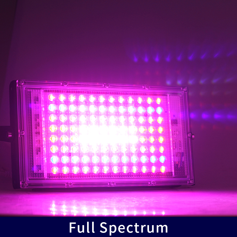 Led-strålkastare 50w led-spotlights 100w led-växtlampor 220v fytolampor gatubelysning fullspektrumlampa för växttillväxtlampa: Blå / 100w