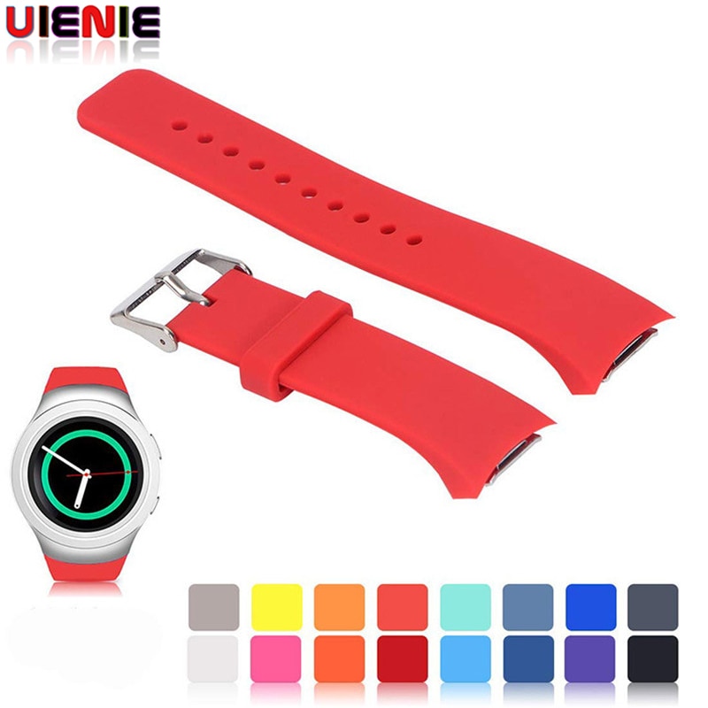 UIENIE, pulsera de silicona de Color puro para reloj con adaptador de conector para Samsung Gear S2, pulsera de RM-720, correa de silicona para reloj