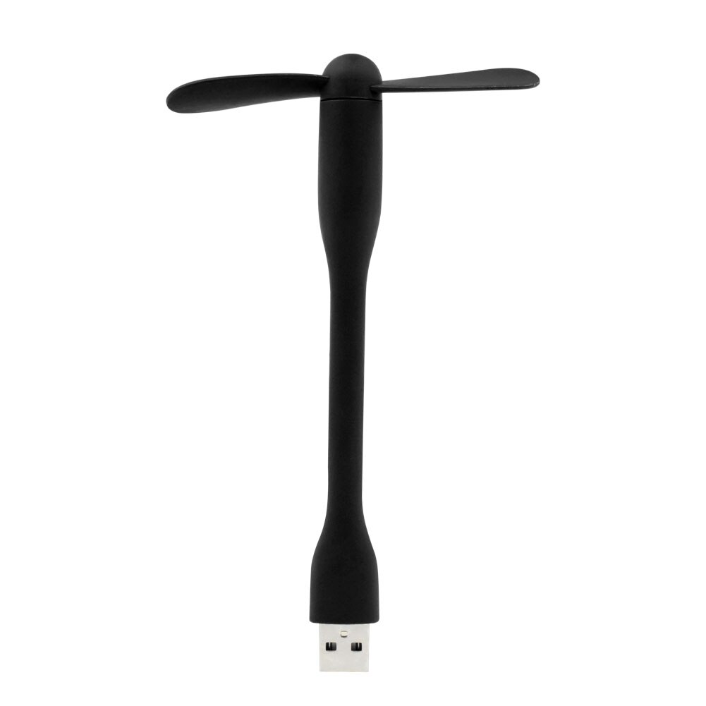 6 Colors Mini Flexible Portable Bendable USB Fan+LED Lamp Light Flexible For Apple Android Phone Laptop Desktop Power Bank: black