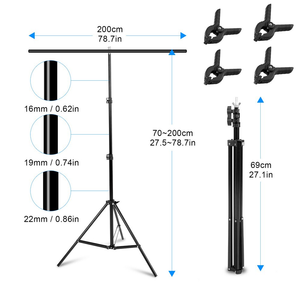 Hintergrund Rahmen Fotografie Hintergrund T-förmigen Hintergrund Unterstützung Stehen System Metall hintergründe für foto studio Mehrere größe: 200X200cm