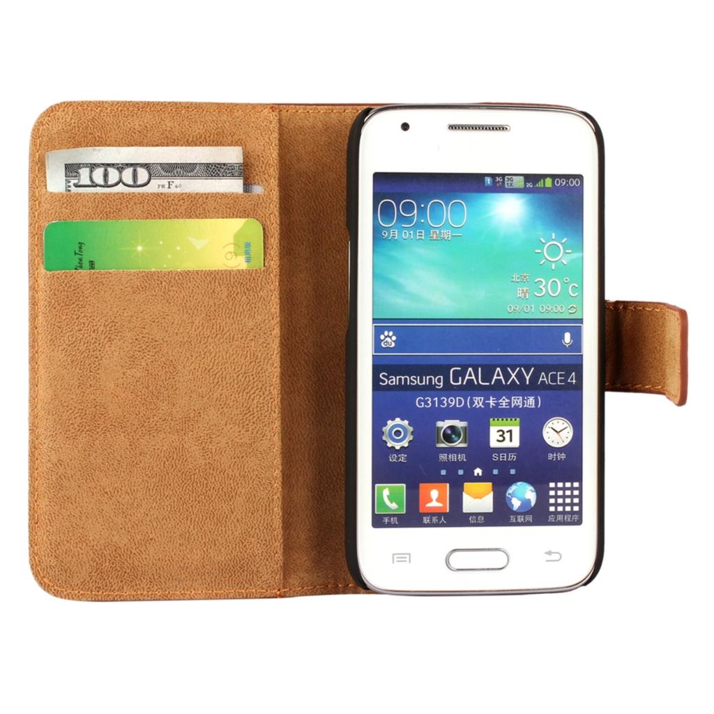 Portefeuille en cuir étui pour samsung Galaxy Ace 4 G313H Ace4 étui de luxe Flip Cover rétro sacs porte-carte étui de téléphone