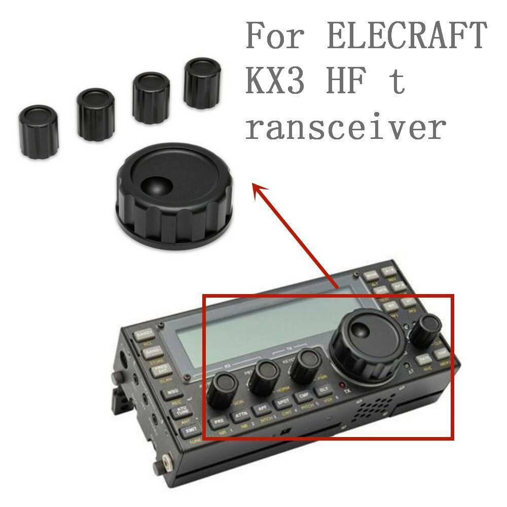 WINDCAMP Aluminum Knob Set for Elecraft KX3 Shortwave Transceiver 5pcs Knobs Main Knob x1 Small Knobx4