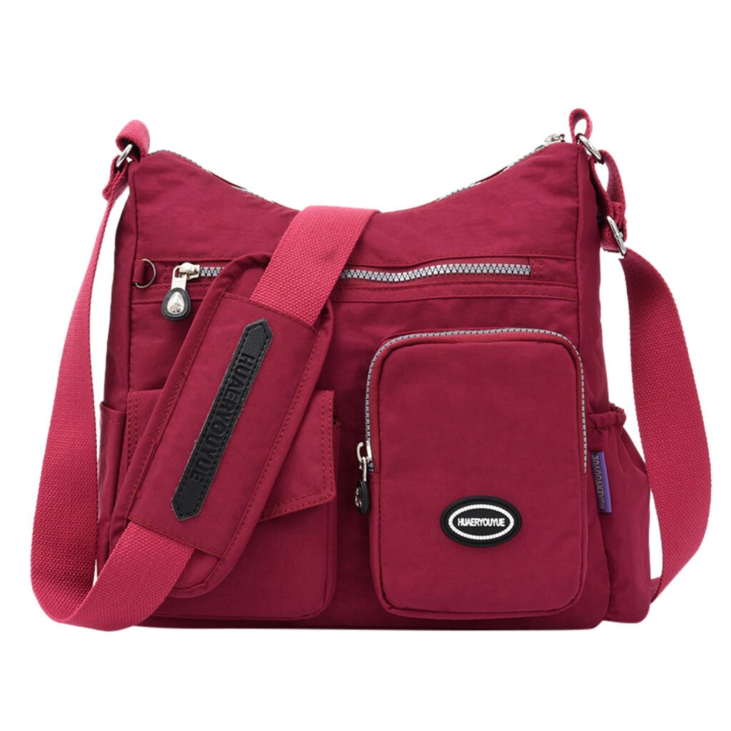 Women Handbag Nylon Casual Waterproof Ladies Shoulder Bags Travel Large Capacity girls Bag bolsa feminina bolsos mujer: Wine