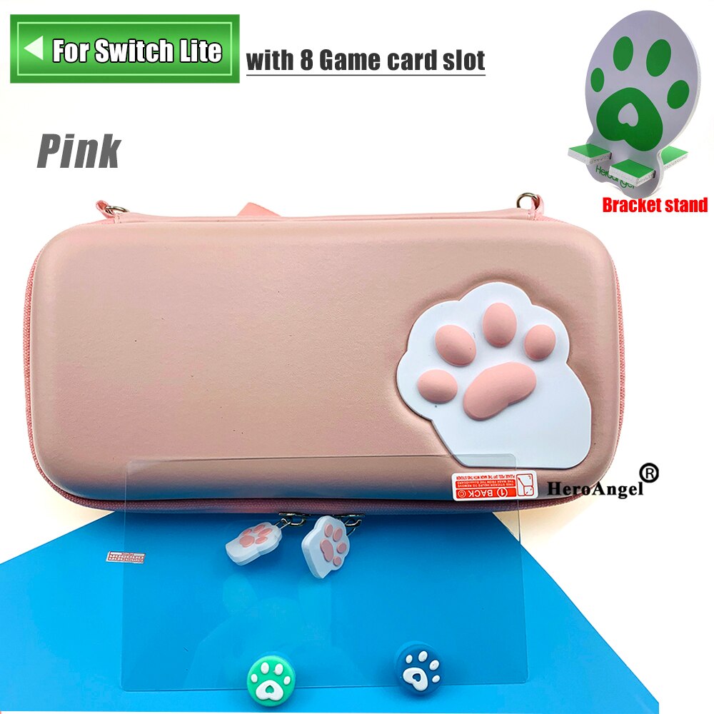 Robuste reisetasche für nintendo switch/lite-zubehör, schützende hartschalen-tragetasche für die switch mini-konsole: Hellrosa