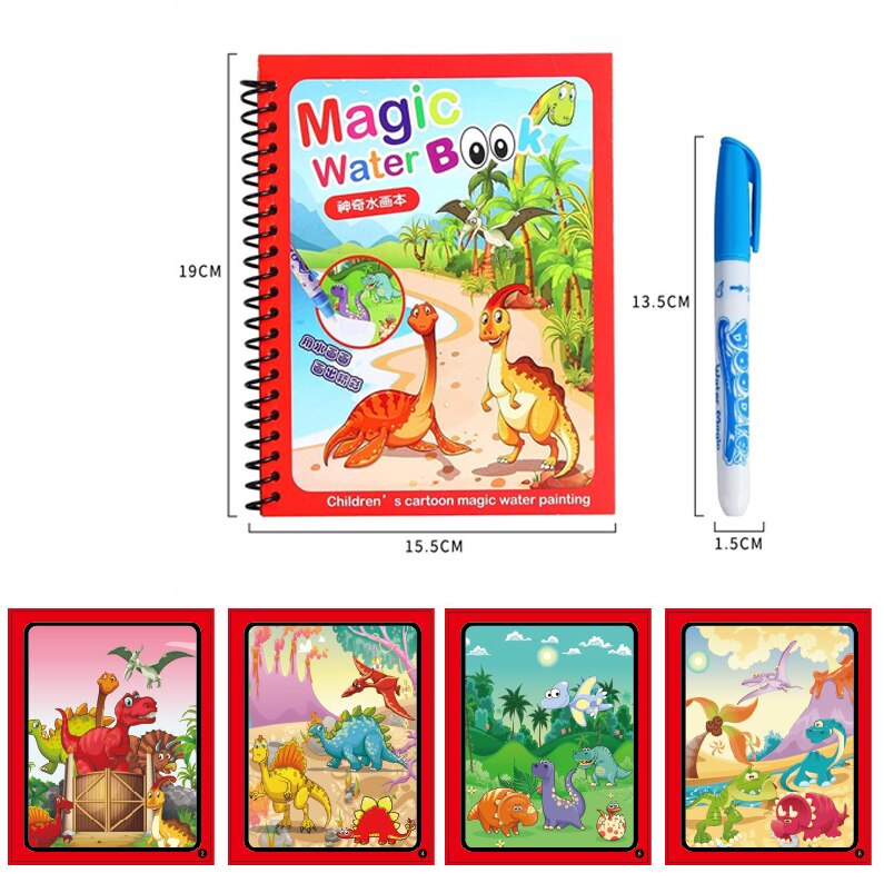 2021 nuovi bambini che imparano il disegno Set riutilizzabile magico libro di acqua bordo Colorling educazione sensoriale sirena giocattoli del fumetto: Arancione