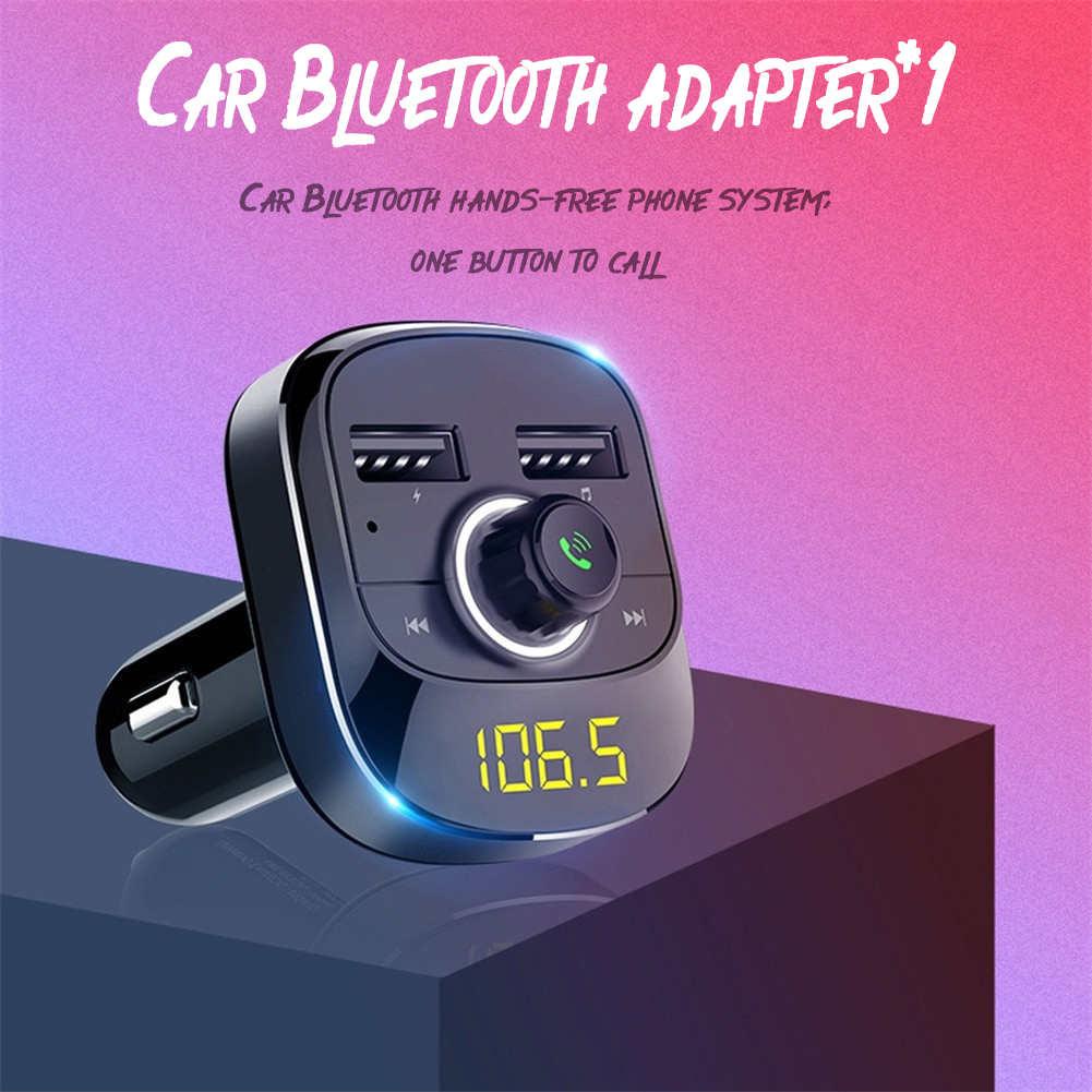 Fm modulator bil  mp3 spiller bluetooth fm sender kit håndfri 3.1a dual usb bil type-c lader