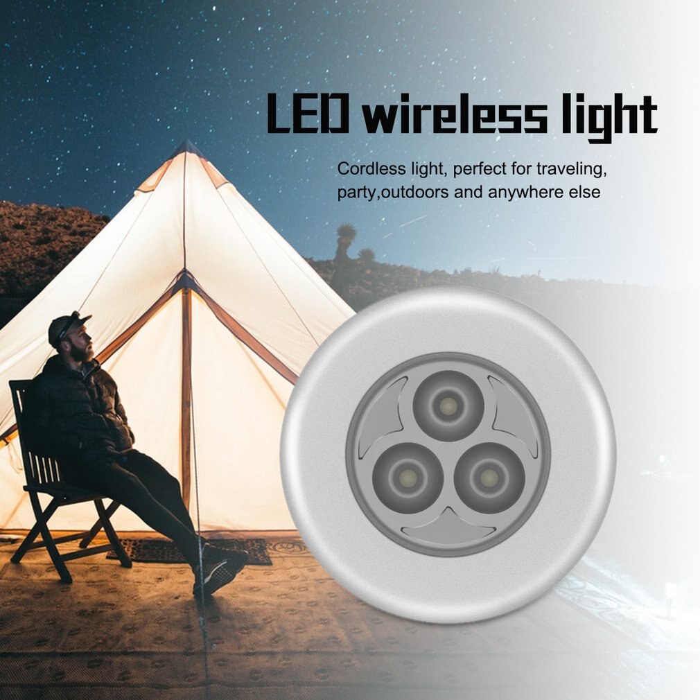Nuovo Batterij Aangedreven lampada da parete Zelfklevende Cordless Stick Tap Kledingkast Slaapkamer Licht Lamp Auto Plafond Night Lights