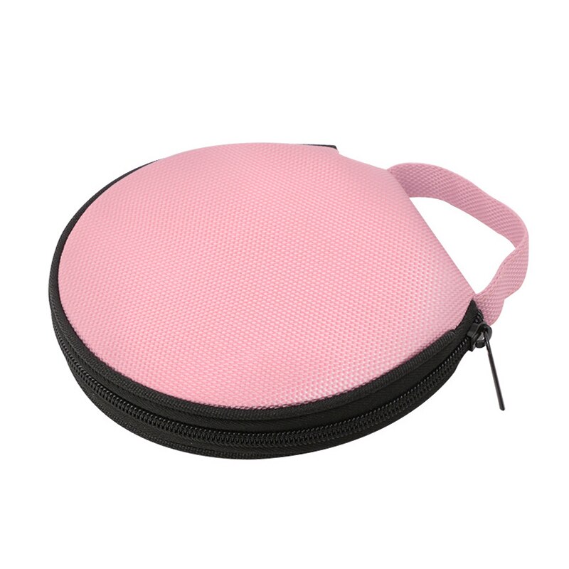 Portable CD DVD Case 20 Capacity Storage Bag Round Holder With Zipper: Pink