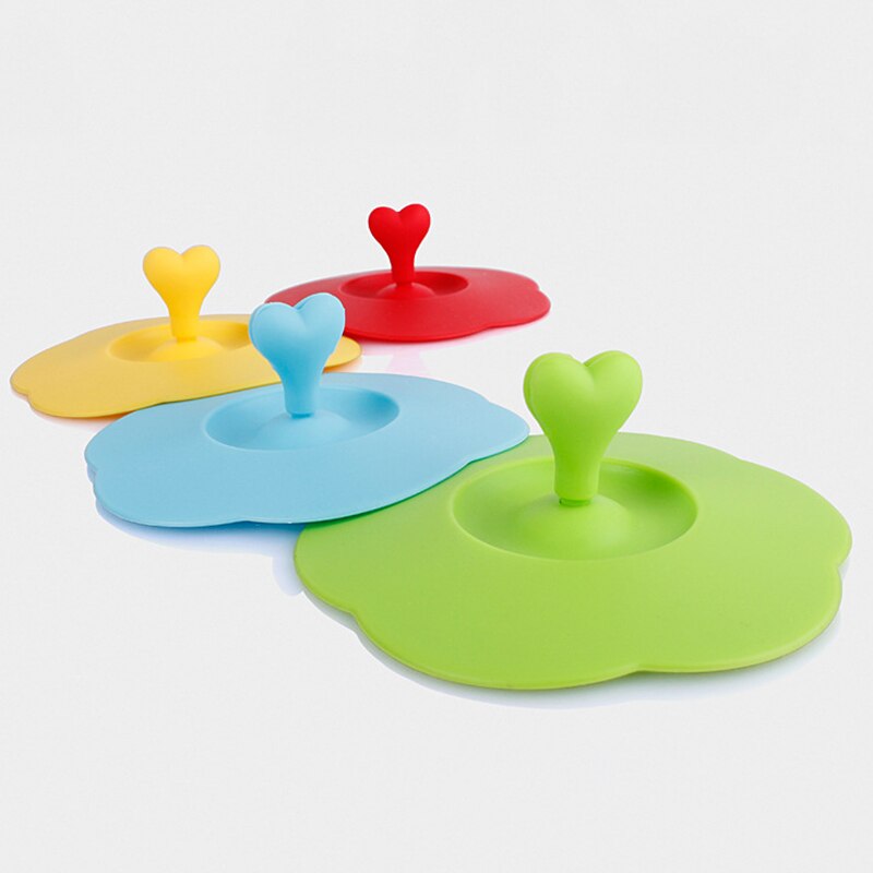 1 sztuk śliczne w kształcie serca może klip łyżka pokrywka na kubek 10.5 cm silikonowa pieczątka pyłoszczelna pokrywa szklana ceramiczna kubek z tworzywa sztucznego