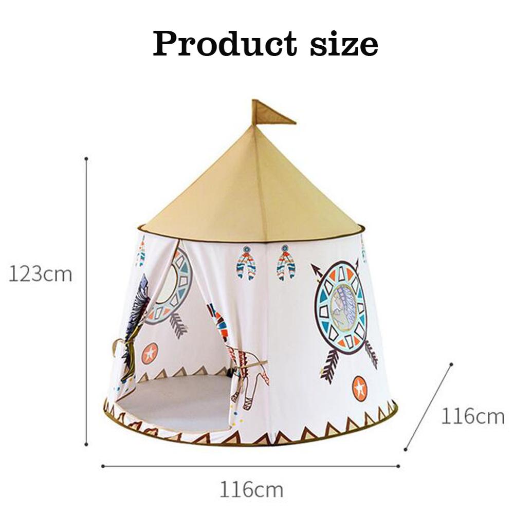 Kid Teepee Foldable Children's Tent House, 123x116cm Indian Teepee Wigwam Tent for Kids Baby Outdoor/Indoor Play-Tent Play-House