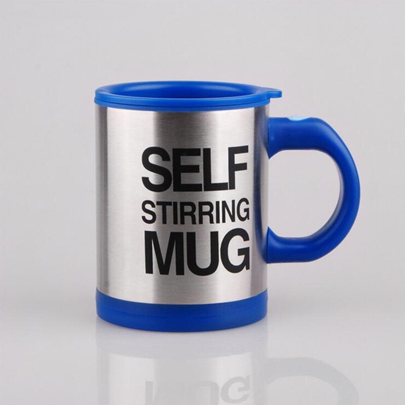 400ml auto-remuant tasse automatique électrique paresseux tasse à café lait mélange tasse en acier inoxydable Drinkware avec couvercle: Bleu profond