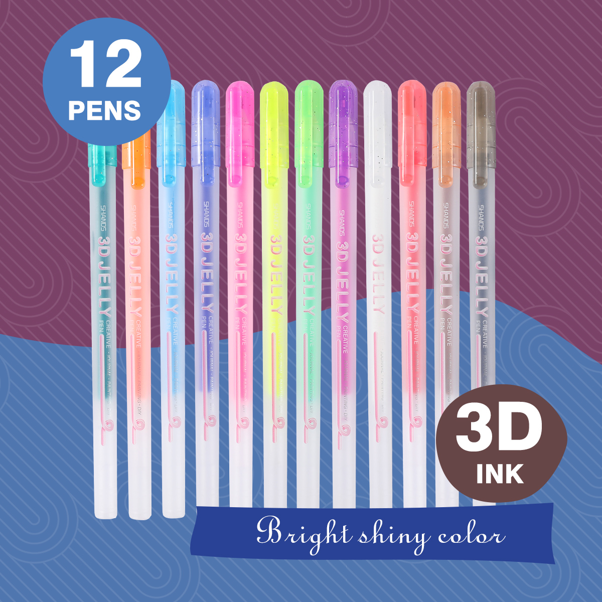 PENTEL Hybrid Gel Grip DX - Penne Gel Metallizzate (Confezione Da 3) - Punta 1mm, Tratto 0.5mm - Colori: Bianco, Oro, Argento - 2