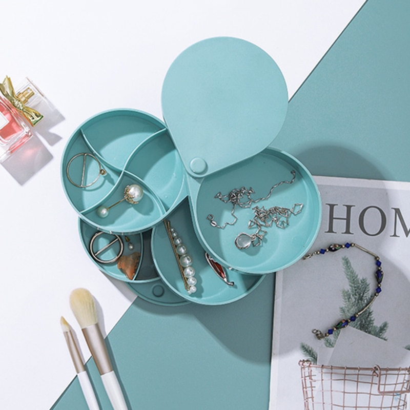 Multilayer Advanced Rotating Plastic Jewelry Box Organizer Storage 4 Layer 360 Degrees Rotary Holder Jewelry Organizer